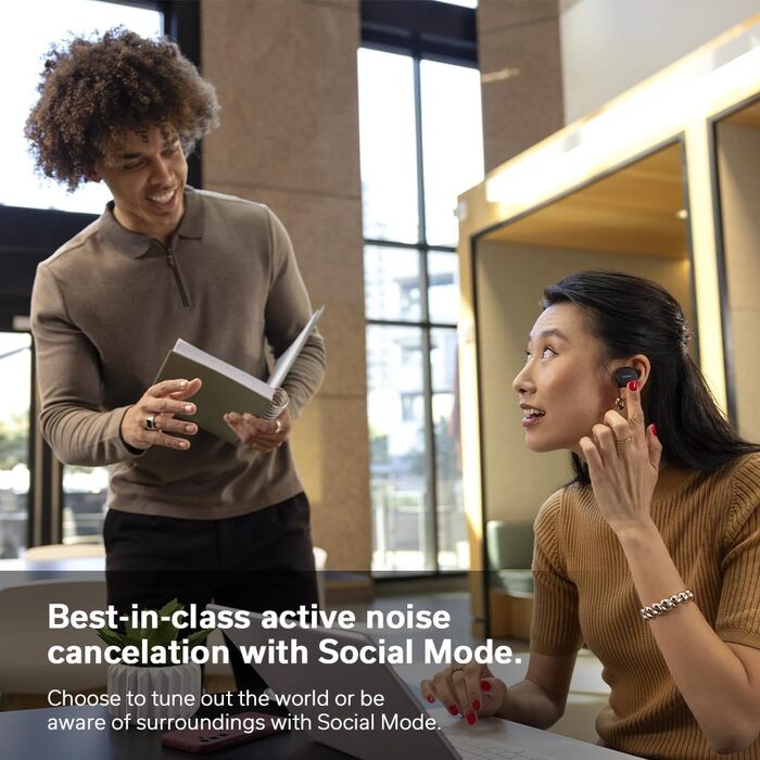 Навушники бездротові Denon PerL White з шумозаглушенням та персоналізованим звуком Masimo