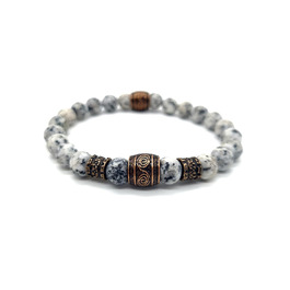 Браслет Вікінгів з жадеїту (8 мм) | Ручна робота | З подарунковою коробочкою | 22 см