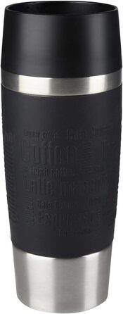 Термокружка Emsa Travel Mug Classic, 360 мл, чорна, з ізоляцією, 4 години гаряче, 8 годин холодне, Quick-Press замок, 360° відкривання