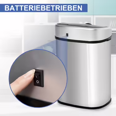 HOMCOM 48L Trash Can with Infrared Sensor, Hygienic, Stainless Steel in Silver, L40.5 x W29.5 x H68 cm for Effortless Disposal