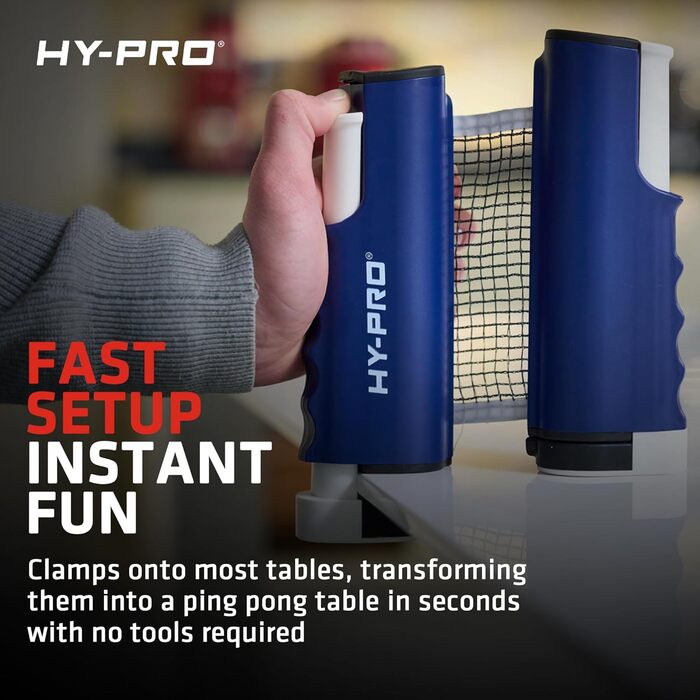 Набір для настільного тенісу Hy-Pro портативний – стіл з розсувним сіткою до 170 см, 4 ракетки, 8 м'ячів, сумка, м'ячі 3 зірки, для дітей та дорослих, для гри в приміщенні та на вулиці
