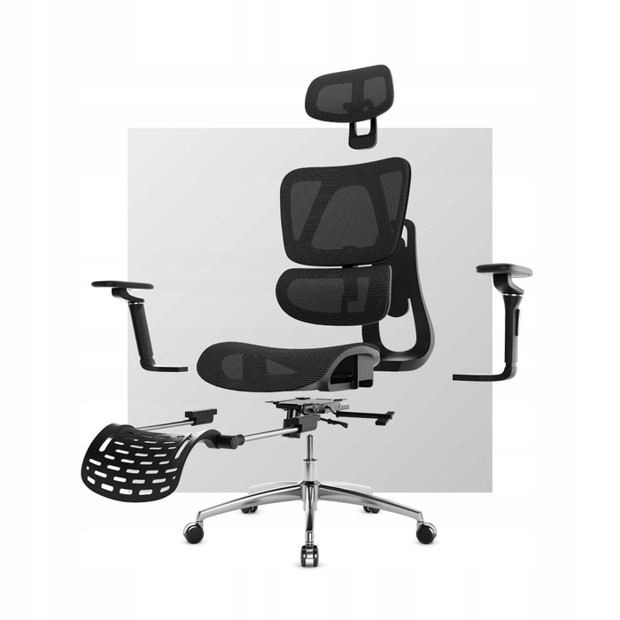 Ергономічне офісне крісло з підножкою MarkAdler Expert 7.9 Black, до 150 кг