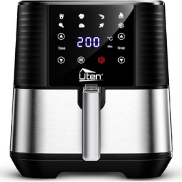 Фритюрниця повітряна, 4L, Heißluftfritteuse XL для 2-6 осіб, 1500W, з функцією підігріву та підтримки тепла, без олії, антипригарний кошик, 32 рецепти, білий колір