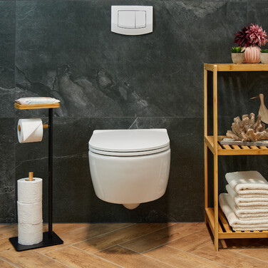 Relaxdays Toilet Paper Holder with Shelf