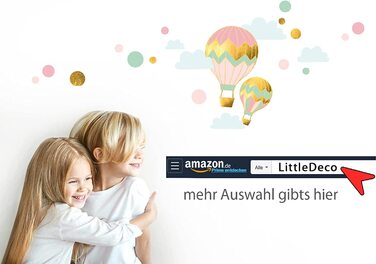 Little Deco Wall Sticker Baby Room Elephant and Rabbit with Moon and Stars I 163 x 95 cm (W x H) I Kids Pictures Decoration Children's Room Sticker Girl Sticker Boy Sticker DL463
