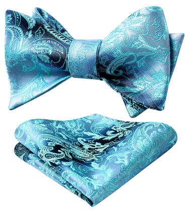 Чоловічий нагрудний хустинка HISDERN з візерунком пейслі, жаккард, для весілля, вечірки, самостійне зав'язування, універсальний розмір, блакитний