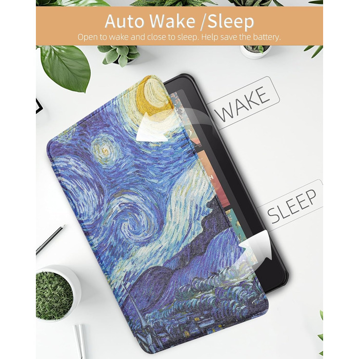 Чохол WALNEW для Kindle Paperwhite 7 (2024) та Kindle Colorsoft Signature Edition (2023) - тонкий, з авто-вимиканням, дизайн 