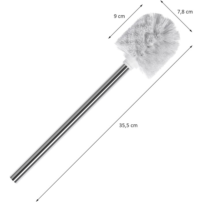 5 x WELLGRO Stainless Steel Toilet Brush White - Replacement Toilet Brush - Toilet Brush - Brush - Replacement Toilet Brush - Replacement Brush