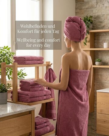 Набір махрових рушників Betz Premium 12 предметів, 100% бавовна, Oeko-TEX, колір Berry (ягода)