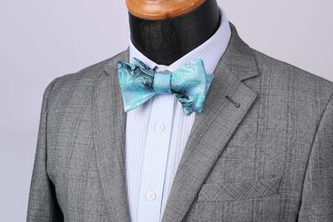 Чоловічий нагрудний хустинка HISDERN з візерунком пейслі, жаккард, для весілля, вечірки, самостійне зав'язування, універсальний розмір, блакитний