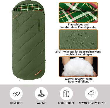 KingCamp XXL 3-Season Sleeping Bag - Oversized for Adults | Camping, Hiking, Backpacking & Travel