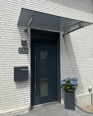 Поштова скринька Metzler Anthrazit з газетницею та іменним шильдиком RAL 7016, вулична, антикорозійна, для настінного монтажу, сучасний дизайн 37x37x10.5 см