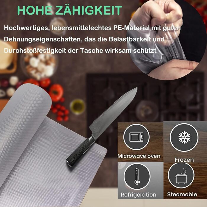 Vacuum Rolls, 5 Rolls, 28x600cm, Reusable BPA-Free Vacuum Sealer Rolls for Vacuum Sealers & Food Vacuum Machine, Suitable for Vacuum Sealers and Foil Sealing Devices