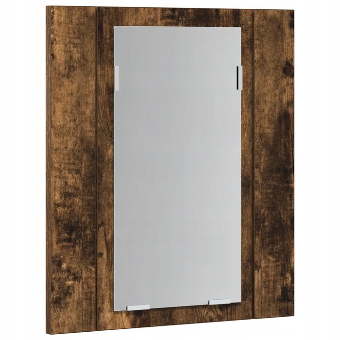 Шафа у ванну кімнату з дзеркалом та LED-підсвіткою, димлений дуб, 40x12x45 см