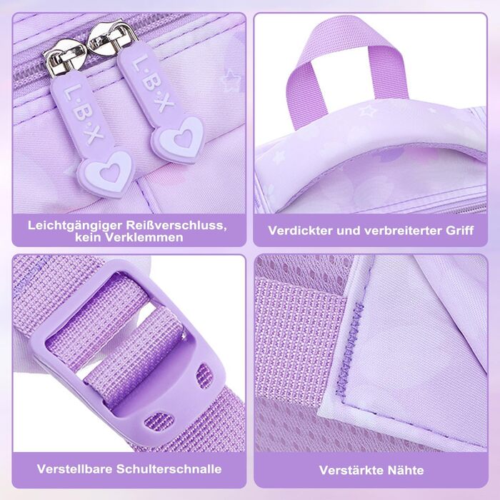 Дитячий рюкзак для школи для дівчаток, 2-15 років, рюкзак для підлітків, рюкзак для школи, рюкзак-трансформер, градієнт кольору фіолетовий