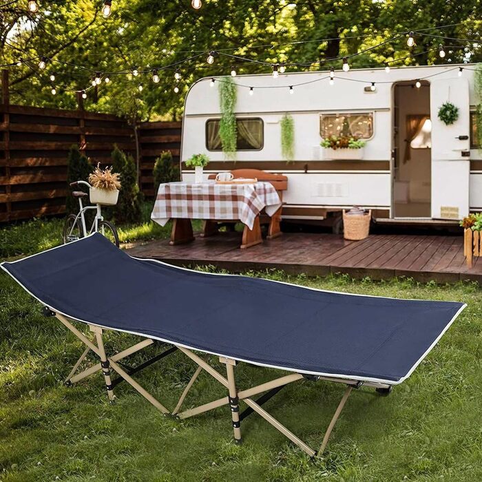 Розкладне ліжко для кемпінгу Trintion XL - міцна та зручна для відпочинку на природі, вдома та в подорожах (250 кг)