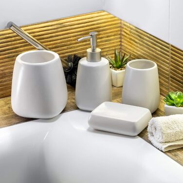 Дозатор мила KADAX: керамічний диспенсер для мила, мийного засобу та лосьйонів для ванної/кухні