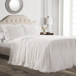 Покривало Lush Decor з воланами, поліестер, біле, King Size