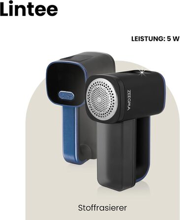 ZEEGMA LINTEE Чорний Фетрошліфувальник Електричний для різних тканин, 5W, 3 набори лез, 3 швидкості, контейнер 100 г, LCD дисплей, акумулятор 1800 mAh, LED підсвічування, USB-C кабель