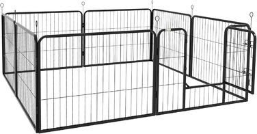 Клітка-манеж для цуценят PawHut 80x60 см з 8 панелей, дверцятами та фіксацією для землі