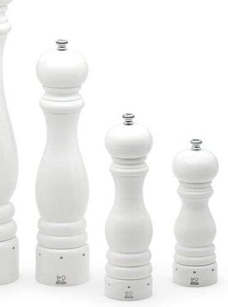 Млинок для перцю PEUGEOT Paris, механічний, регулювання помолу u'Select, 22 см, дерево, білий