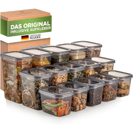 Герметичні контейнери для зберігання їжі | Набір 25 контейнерів | Без BPA | Для крупи, борошна, цукру | Практичні бокси для кухні (Peggy15)