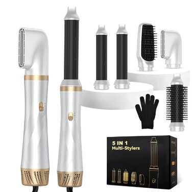 Airstyler 5 в 1: набір для укладки волосся з автоматичною завивкою, фен-щітка, 1000W, для об'єму, випрямлення та локонів