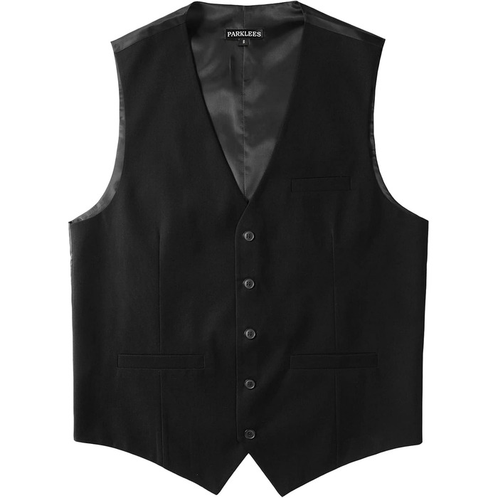 Чоловіча жилетка Parklees в стилі хіпстер/урбан, для ділового образу, формальна, Slim Fit, під костюм/смакінг, чорна, 3XL
