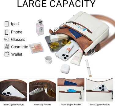 Сумка жіноча через плече Shrrie бежево-коричнева з ременем, екошкіра, трендова хобо-сумка для подорожей