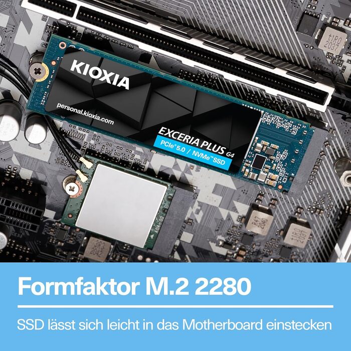 SSD KIOXIA Exceria Plus G4 2TB M.2 2280 NVMe PCIe 5.0 - 10000/8200 MB/s - для ноутбука, ПК, геймінгу, відеомонтажу