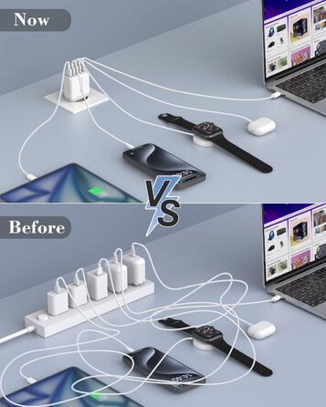 Багатопортовий зарядний пристрій Gcstnn 50W з 2 USB-C та 3 USB-A портами (білий) - для iPhone, iPad, Samsung Galaxy, Google