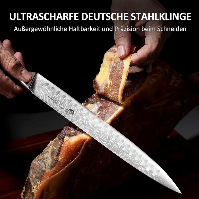Японський кухонний ніж YOTSUBA 22 см - професійний ніж шеф-кухаря з високоякісної сталі, ергономічна ручка