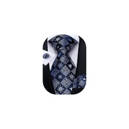 Диванні Шовкові Краваткові Набори для Чоловіків на Різдво від DiBanGu з Кишеньковим Квадратом та Краватками, Ткані Жакардом, Колір Блакитний (7809)