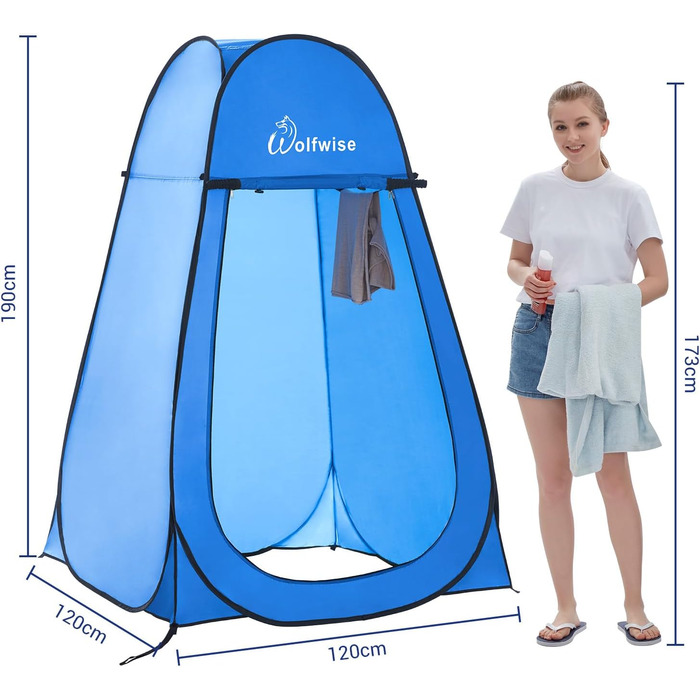 Portable Pop-Up Shower Toilet Privacy Tent - Outdoor Camping Toilet & Shower Cabin - Hiking, Beach, and Travel