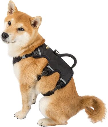 Шлейка для собак Ferplast Ergo Trekking Medium, чорна, з 6 застібками, вишукана посадка, світловідбиваюча, з підкладкою