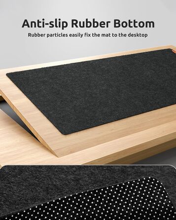 Килимок для столу YSAGi повстяний 90x40 см, антиковзкий, для миші та клавіатури, офіс/дім (Чорний)