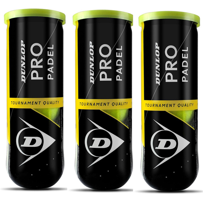 Dunlop Pro Paddle Ball Set - Yellow, 9 Balls Total - for Paddle Tennis & Platform Tennis