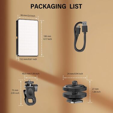 LED світло для селфі на телефон з регулюванням яскравості, 120 світлодіодів, 2500-9000K, акумулятор 3000mAh, CRI 95+, з тримачем для телефону та штативом, для фото та відеозйомки