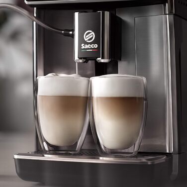 Saeco GranAroma Fully Automatic Espresso Machine, 16 Beverages, 6 User Profiles, Colored TFT Display, Metal Front, SM6585/00. 16 Coffee Specialties. No Wifi