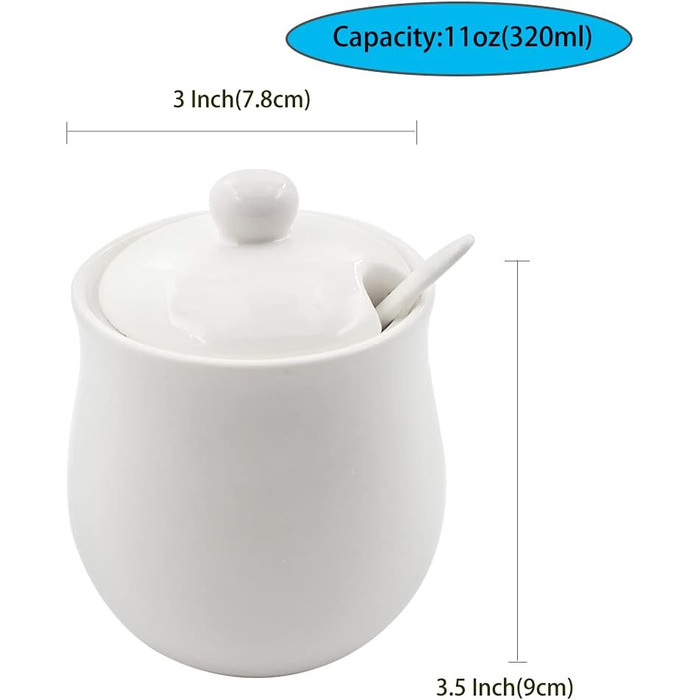 Cream-colored ceramic set for cream and sugar, coffee service, sugar bowl with lid and spoon, cream pitcher, creamer