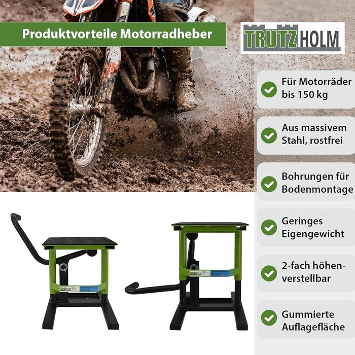 Підйомник для мотоцикла TRUTZHOLM, сталь, 320/400 мм, до 150 кг, для кросових і ендуро мотоциклів