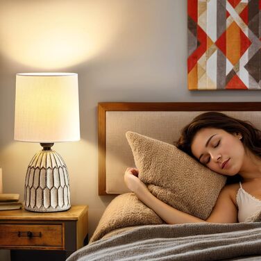 Настільна лампа GyroVu з ротангу, 2 шт. в наборі, бохо-стиль, патрон E27, для спальні, вітальні, читання