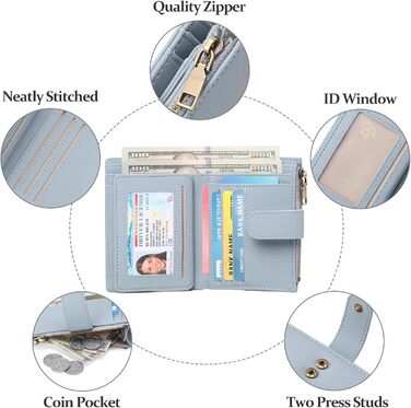 GAEGAEKEAO Wallet for Women, Small Wallet for Women, Small Ladies Purse with RFID Blocking, Wallet for Women with Zipper Pocket
