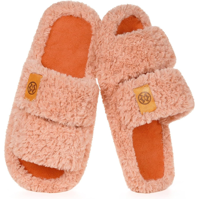 Домашні тапочки Dokela для жінок з меморі-піною, м'які, з штучним хутром, відкриті, легкі, з антиковзким покриттям, для дому, теплі, зручні, відкриті, рожеві (37/38 EU)