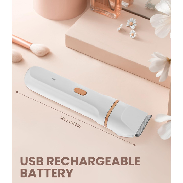 Електричний жіночий бритва 5-в-1 для тіла, бікіні та носа, водонепроникний (IPX7), для сухого та вологого гоління, з тримером, USB-зарядка