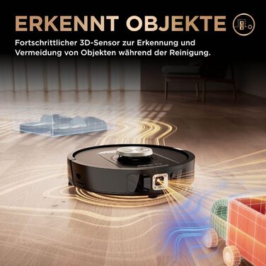 Робот-пилосос Shark PowerDetect 2-в-1 з функцією миття, NeverTouch Pro, самостійне очищення на 60 днів, 3D/LiDAR навігація, NeverStuck, керування через додаток, чорний RV2800ZEEU, 2 щітки, антимікробні подушечки, 1 капсула