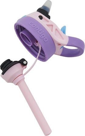 Contigo Kinder Trinkflasche Easy Clean Autospout with Straw, BPA-free durable water bottle, 100% leak-proof, easy to clean, ideal for daycare, kindergarten, school, and sports, 420 ml (Strawbery Shakes, Plastic)
