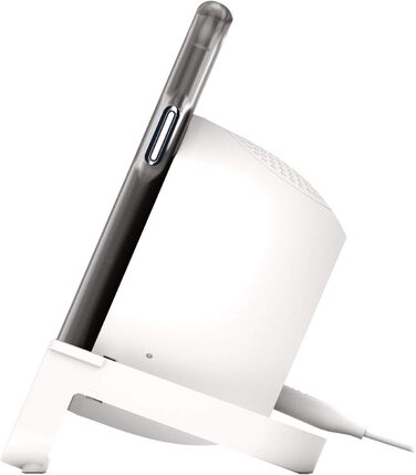 Belkin SoundForm Charge: Bluetooth-динамік з бездротовою зарядкою, інтегрований зарядний пристрій, для прослуховування музики та відео, білий