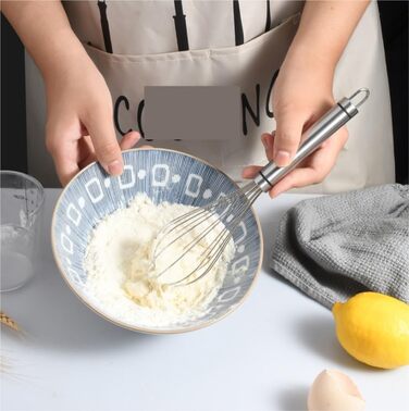 GOOPEEG Egg Beater, Multi-functional Manual Egg Mixer, Stainless Steel Egg Whisk, Kitchen Baking Tools, Suitable for Stirring and Seasoning Flour-Eggs, Kitchen Whisk (8 inch)
