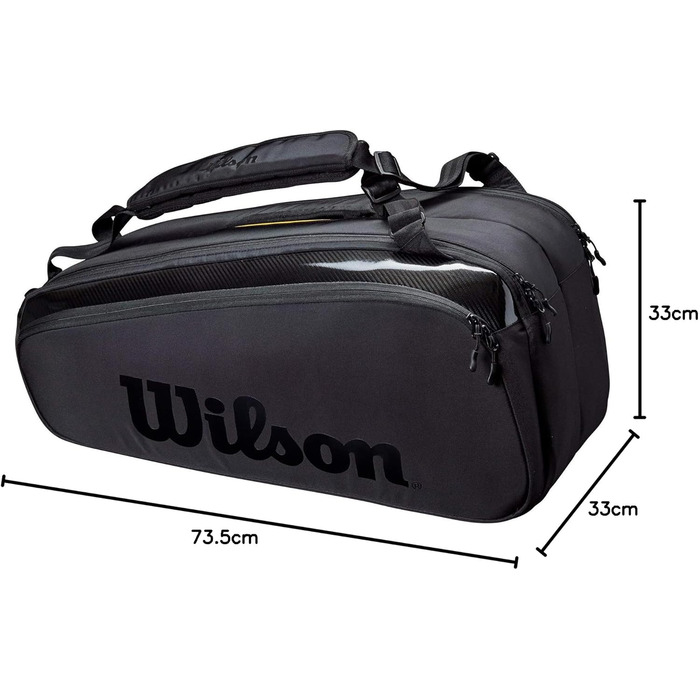 Сумка для тенісу Wilson Super Tour Pro Staff на 9 ракет, чорна